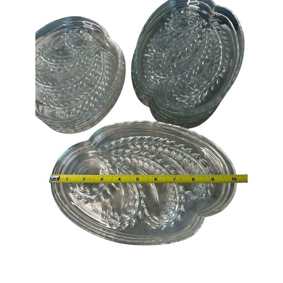 (2) Federal Glass Homestead Snack Trays Wheat Sheaf Design Vintage EUC No Cups - Picture 4 of 11